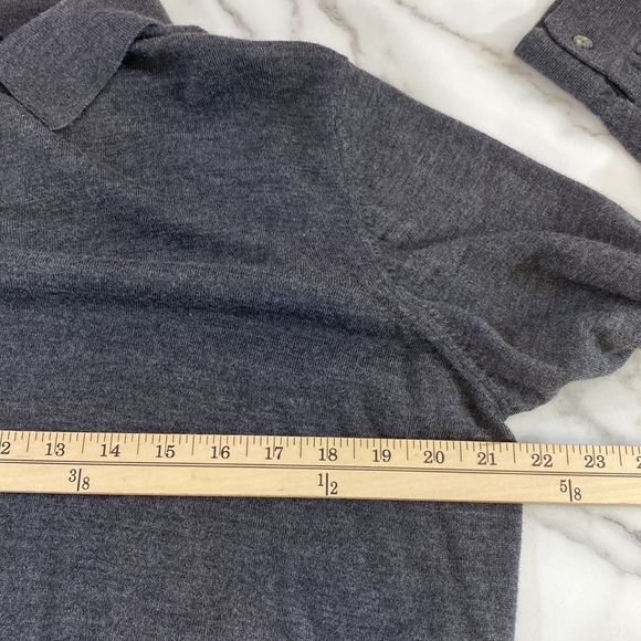 Hickey Freeman Polo Collar Sweater Men's Size Medium Gray Wool Long Sleeve Soft - Picture 8 of 12